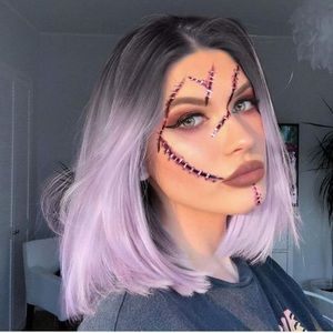 Black to Lilac Short Synthetic Wig